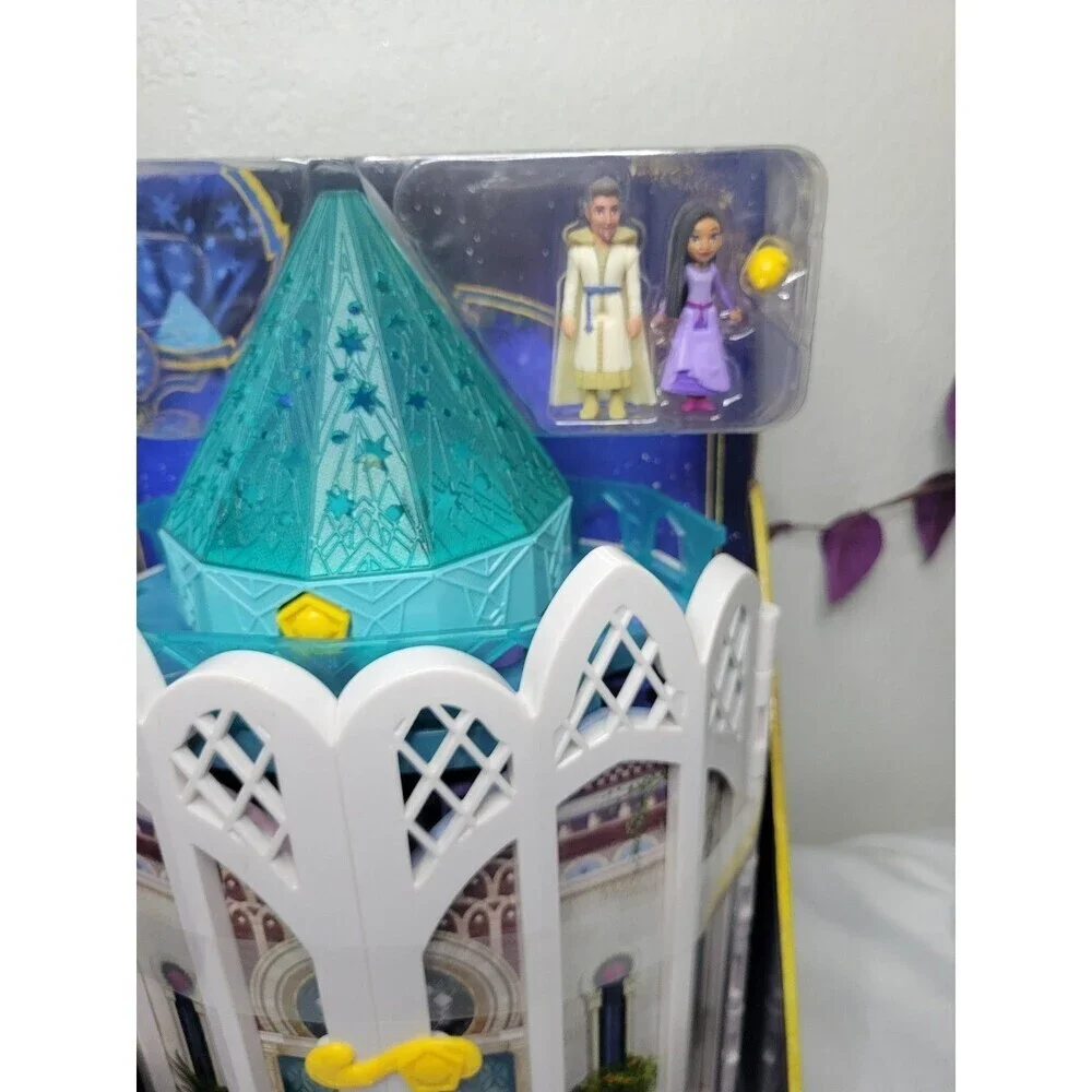 Disney Wish Rosas Castle Playset, Dollhouse with 2 Posable Mini Dolls & Star